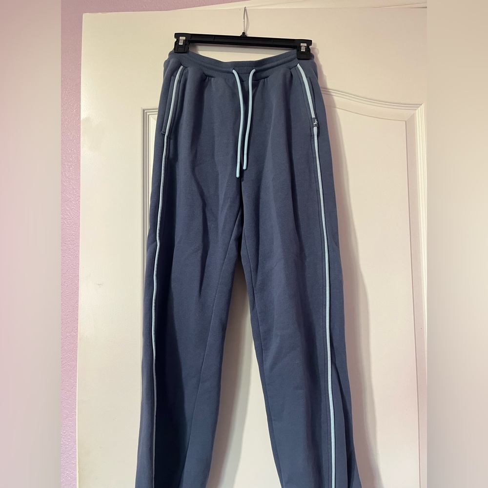 JoyLab Barrel Leg Fleece Jogger Sweatpants Size Small Blue